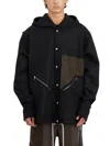 Rick Owens Drawstring Hem Wool Coat In Black