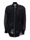 Rick Owens Womens Black Semi-sheer Relaxed-fit Tulle Jacket In Black