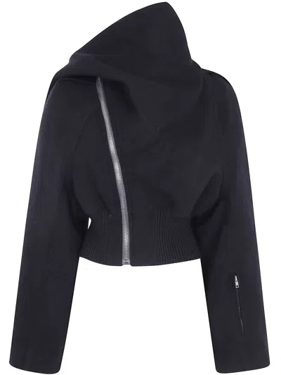 Rick Owens Jacket Wool Black "scarf Flight"