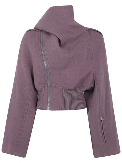 Rick Owens Jacket Wool "scarf Flight" In Pink