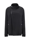 Rick Owens Anthem Jacket With Rounded Funnel Neck And Off-centre Zipper