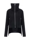 Rick Owens High Collar Wool Jacket In Black