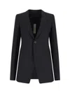 Rick Owens Single-breasted Wool Blazer In Black