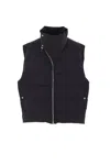 Rick Owens Padded High Collar Vest With Side Pockets In Black