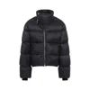 Rick Owens Black Quilted High Neck Jacket In Black
