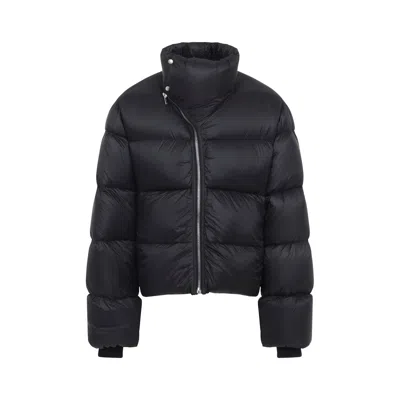Rick Owens Black Quilted High Neck Jacket