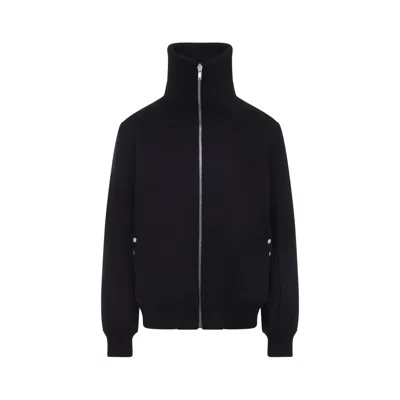 Rick Owens Black High Neck Wool Jacket