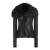 Rick Owens Fur-trimmed Leather Jacket In Black