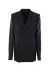 Rick Owens Double-breasted Wool Blazer In Black