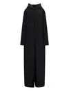 Rick Owens Maxi Coat With Hood In Black