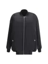 Rick Owens Jumbo Peter Flight Black Bomber Jacket In Virgin Wool Woman In Black