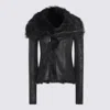 Rick Owens Black Leather Jacket In Black
