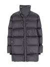 Rick Owens Long Down Jacket Turtle In Blue