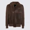 Rick Owens Shearling Collar Coat With Ribbed Cuffs And Hem In Brown