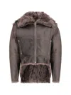 Rick Owens Brown Jacket With Reversible Design And Asymmetric Hem In Leather Woman In Brown