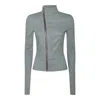 Rick Owens High Collar Tailored Leather Jacket In Gray