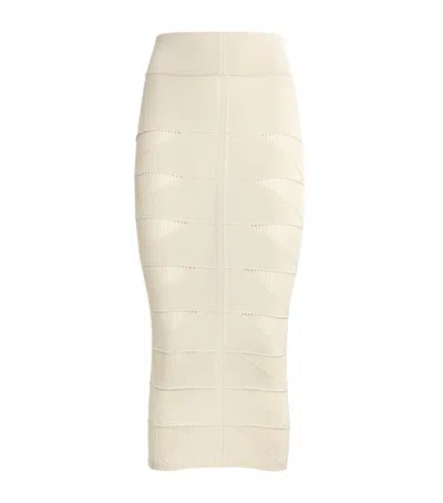 Rick Owens Jacquard-detail Knitted Midi Skirt In White
