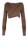 Rick Owens Jade Crop Top In Brown