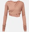 Rick Owens Jade Jersey Crop Top In Beige