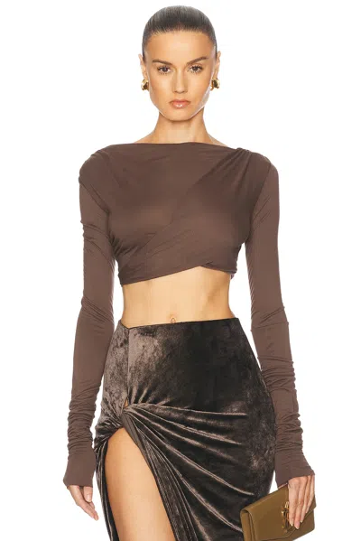 Rick Owens Jade Long Sleeve Top In Taupe