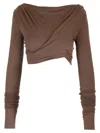 Rick Owens Jade Crop Top In Brown