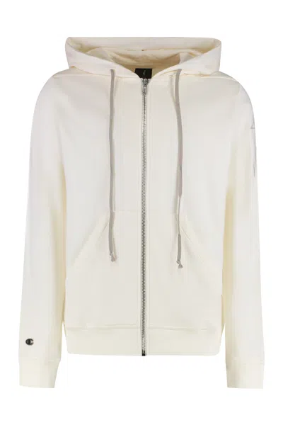 Rick Owens Jason's Full Zip Hoodie In White