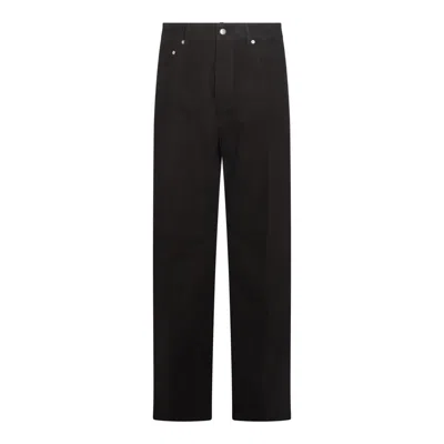 Rick Owens Geth Wide-leg Brushed Organic Cotton-twill Trousers In Black