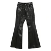Rick Owens Metallic-effect Flared Trousers In Black