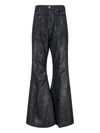 Rick Owens Flared Full Length Trousers With Belt Loops In Black