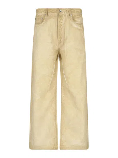 Rick Owens Jeans Ampi In Beige
