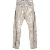 Rick Owens Bolan Banana Flared Zip-detailed Metallic Megacrust Jeans In Gold/grey