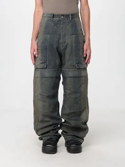 Rick Owens Stefan Cargo Denim Pants In Blue
