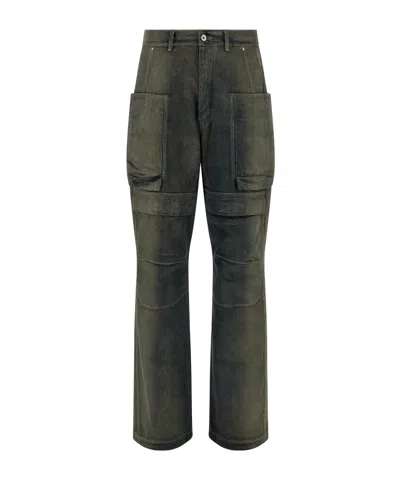 Rick Owens Cargo Pockets Trousers With Belt Loops In Green