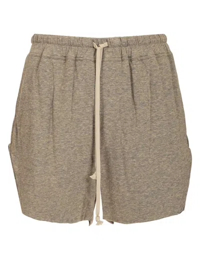 Rick Owens Mens Grey Melange Boxers Drawstring-waistband Cotton-jersey Shorts In Gray