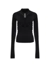 Rick Owens Black Hollywood Jersey Ls Prong T-shirt In Black