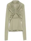 Rick Owens Jersey Ls Prong In Green