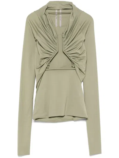 Rick Owens Jersey Ls Prong In Green