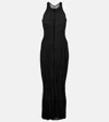 Rick Owens Ribbed Jersey Midi Dress In Black