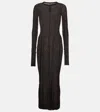 Rick Owens Jersey Midi Dress In Brown