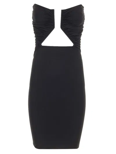 Rick Owens Jersey Mini Dress Jackets Black