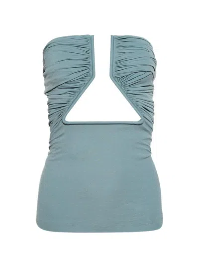 Rick Owens Jersey Prong Bustier Mouthwash In Gray