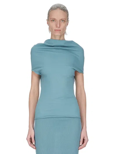 Rick Owens Jersey Shroud In Blue