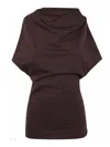 Rick Owens Draped Short-sleeved Top In Rojo