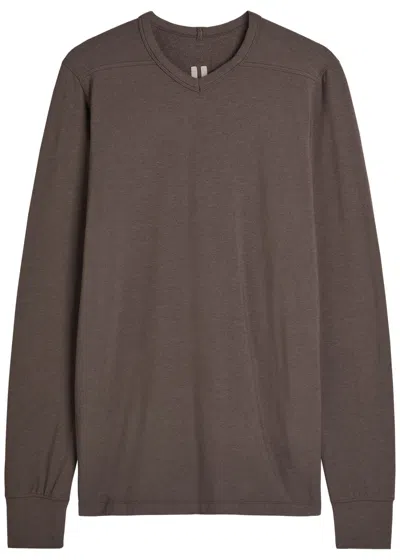Rick Owens V-neck Long-sleeve T-shirt In Brown