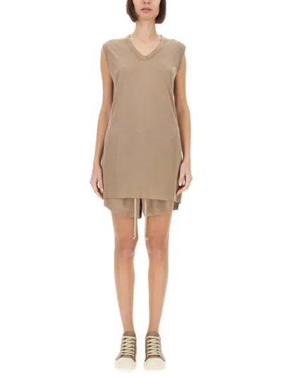 Rick Owens Jersey Top In Neutrals