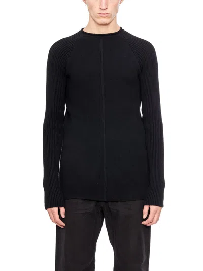 Rick Owens Black Long Sleeve Crewneck Sweater Top