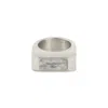 Rick Owens Crystal Pyramid Ring Engraved Detail In Metallic