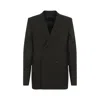 Rick Owens Jmf Double Breasted Wool Blazer In Black