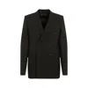 Rick Owens Jmf Double Breasted Wool Blazer In Black