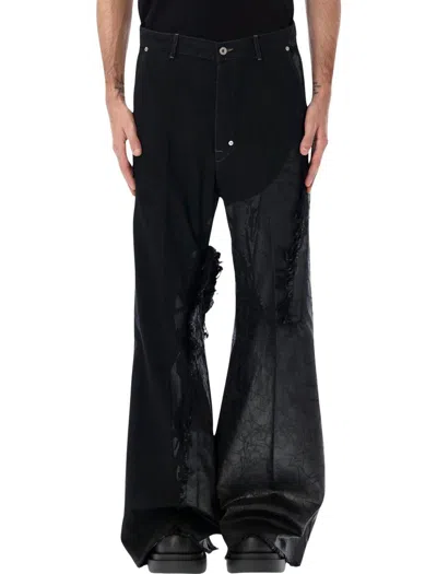 Rick Owens Joris Black Pants With Distressed Details